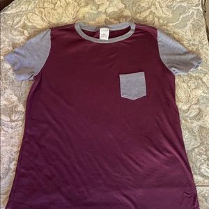 PINK Contrast Color Pocket Tee
